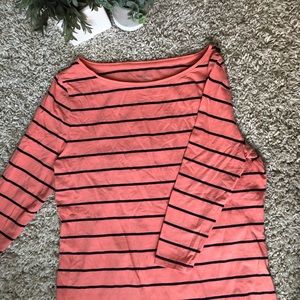 TARGET Merona Navy&Pink Stripped 3/4 Sleeve shirt